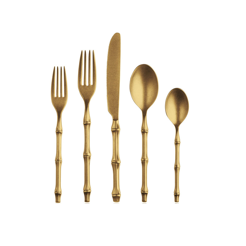 Mepra - Bali Pewter Gold Flatware Set - 5 Pcs. – MPR-101522005PO – Image 1