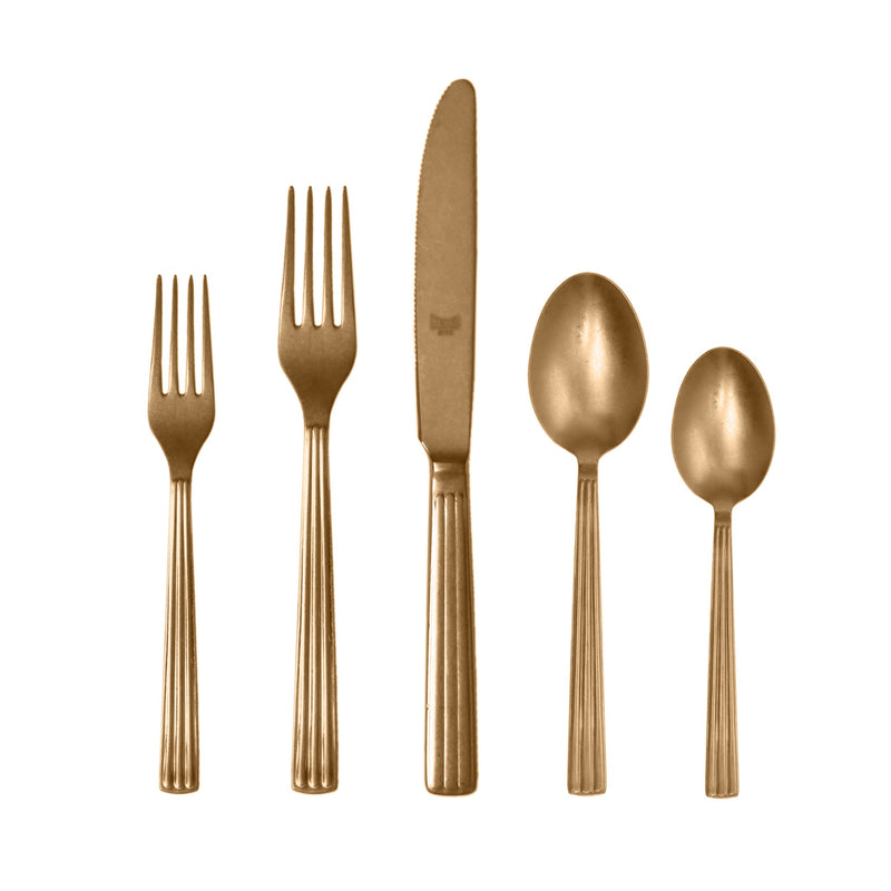 Mepra - Sole Pewter Gold Flatware Set - 5 Pcs. – MPR-101922005PO – Image 1