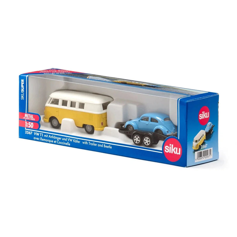VW T1 WITH TRAILER AND VW BEETLE (1:50)