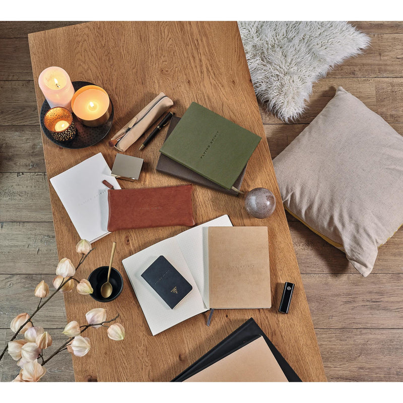 Lined Notebook Flying Spirit leather 180 pages black A5 (5.8 x 8.3 in)