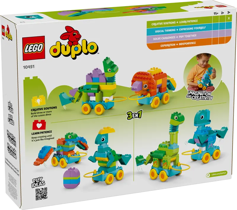LEGO - 10451 - DUPLO - 3in1 Dinosaurs on Wheels - 108pcs