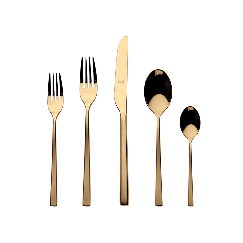 Mepra – Atena Frozen Gold – 5-Piece Flatware Set – 106222005FO – Image 1