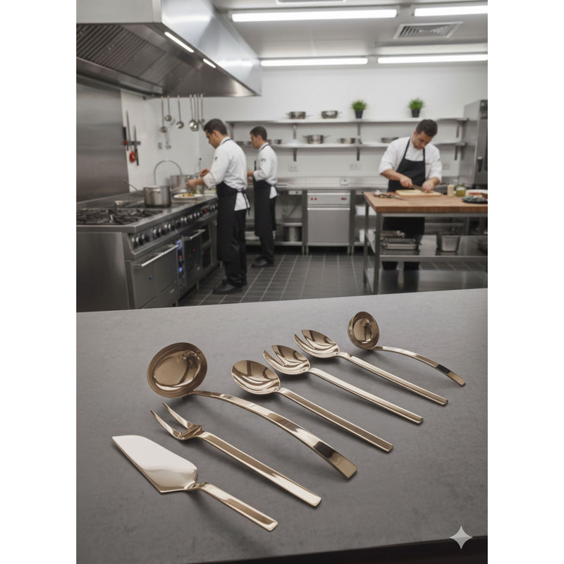 Mepra - Stile By Pininarina Serving Set - 7 Pcs. - Champagne