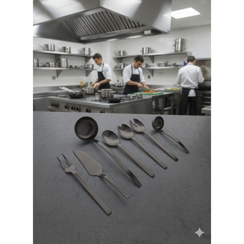 Mepra - Stile By Pininarina Serving Set - 7 Pcs. - Ice Black Gold – MPR-10752207ION – Image 2