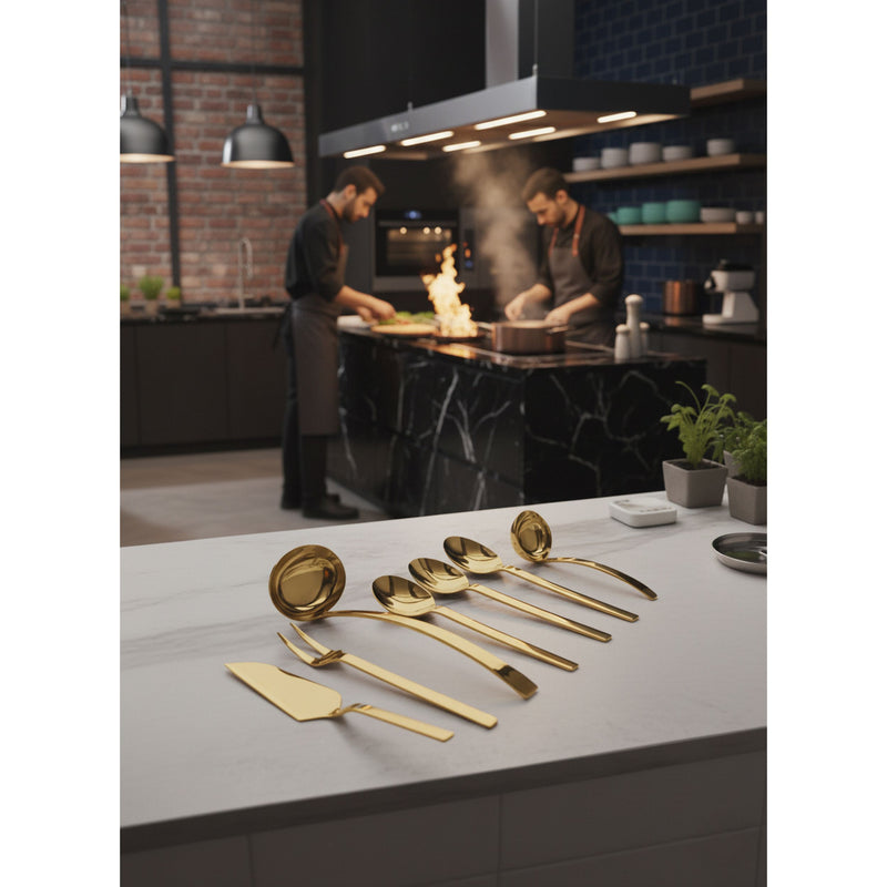 Mepra - Stile By Pininarina Serving Set - 7 Pcs. - Ice Gold – MPR-10752207OI – Image 2