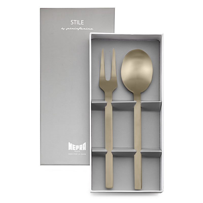 Mepra - Stile By Pininarina Serving Set - 2 Pcs. - Champagne – MPR-107544210IC