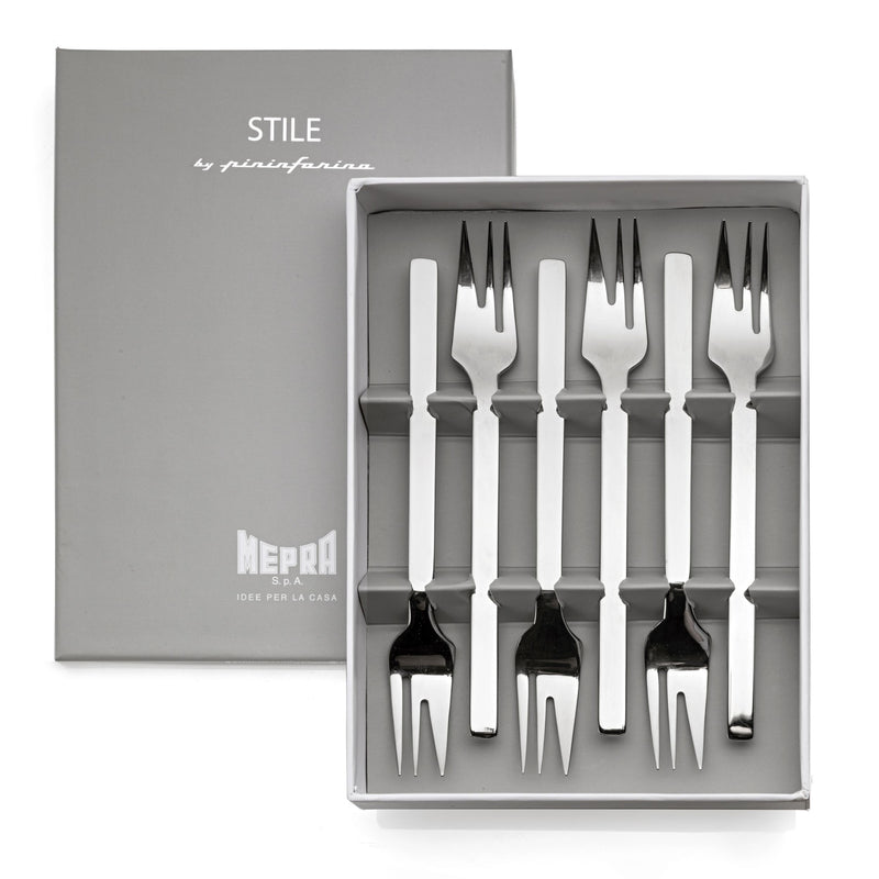 Mepra - Stile By Pininarina Cake Fork Set - 6 Pcs. - Mirror – MPR-107544615 – Image 1