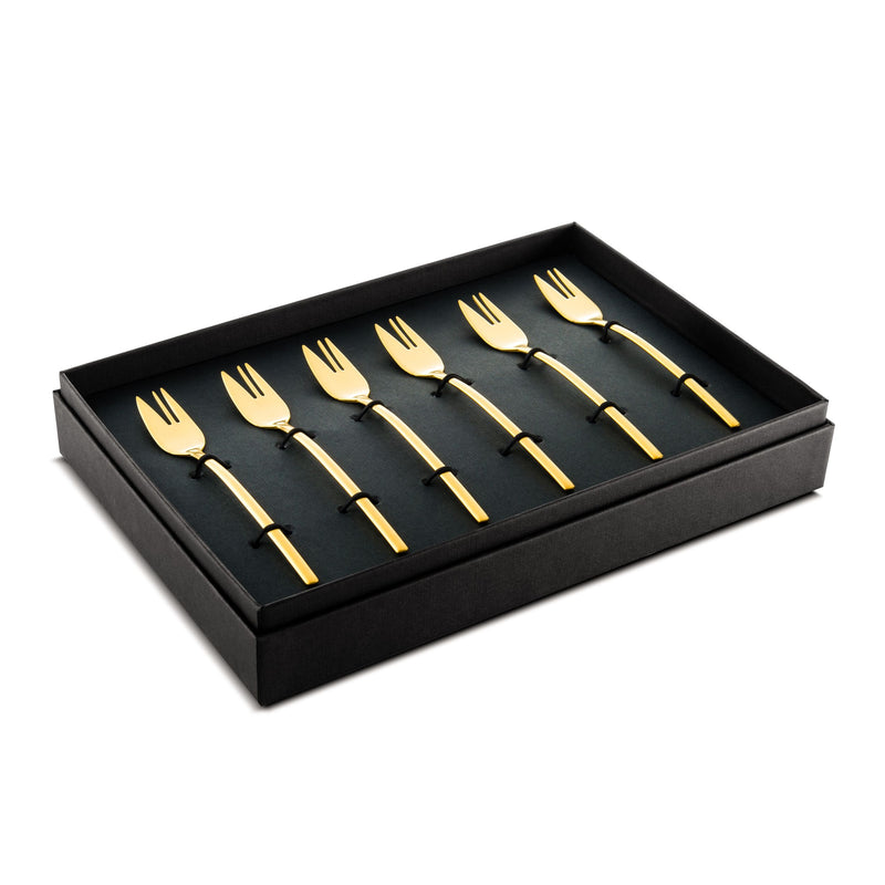 Mepra – Due Ice Gold Cake Fork Set – 6-Piece Set – 108044115 – Image 1
