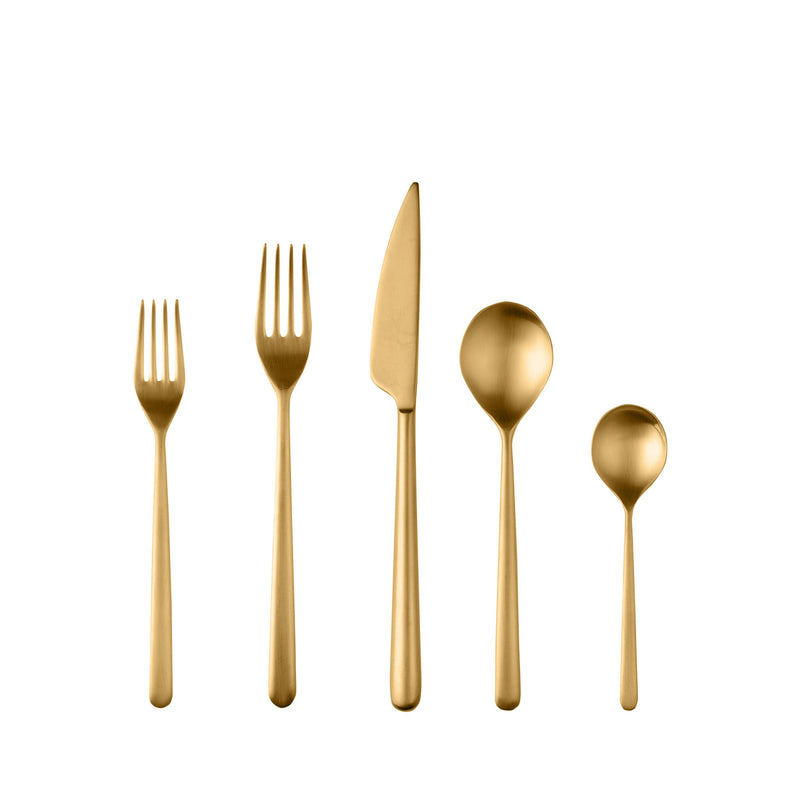 Mepra - Linea Ice Gold Flatware Set - 5 Pcs. – MPR-108122005 – Image 1