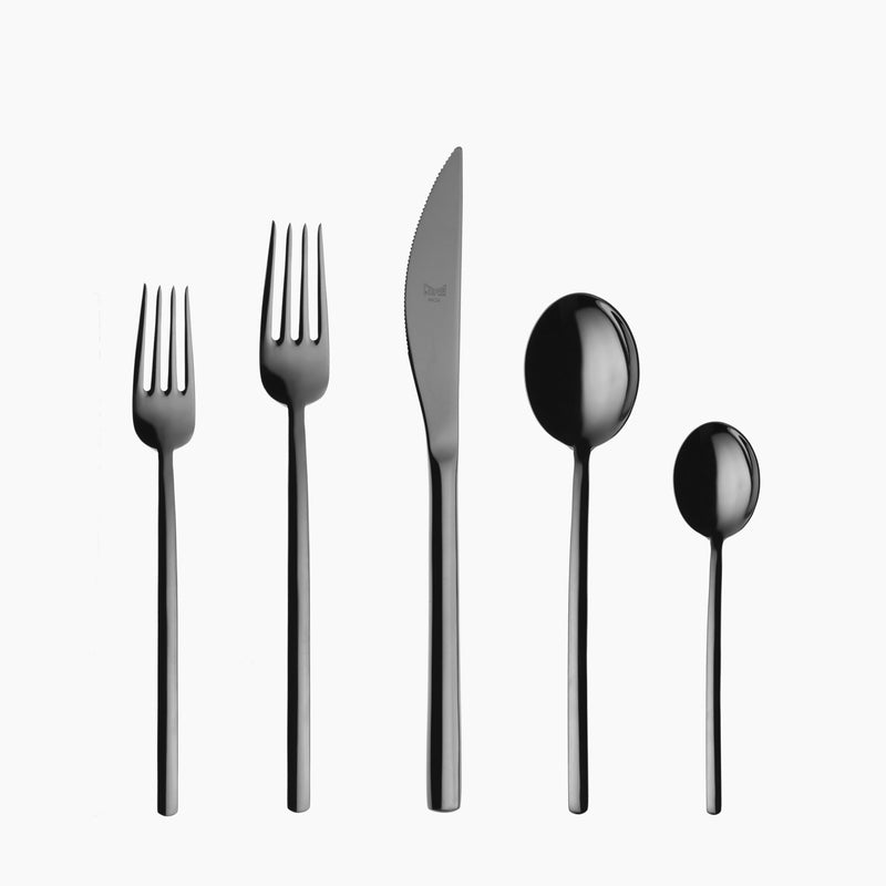 Mepra - Due Black Gold Flatware Set - 5 Pcs. – MPR-108622005 – Image 1