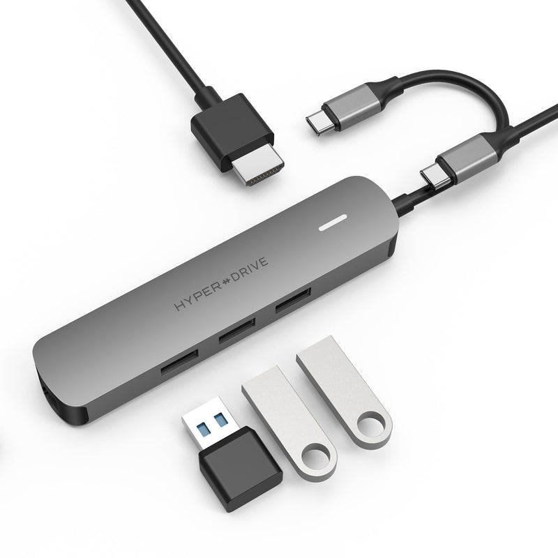 Hyper HyperDrive Tube 6-in-1 USB-C Hub in gray – view 4