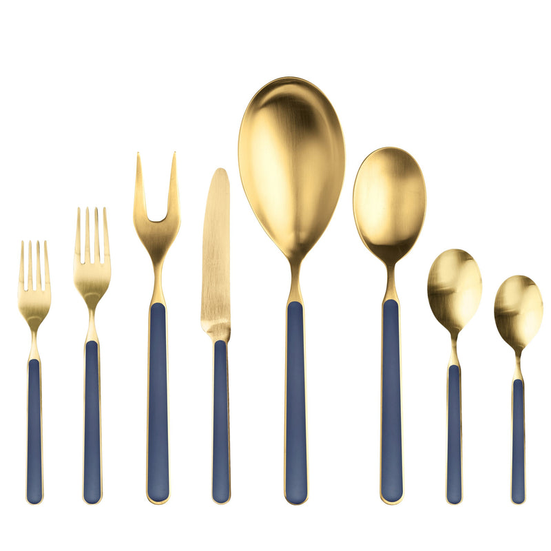 Mepra – Fantasia Ice Gold Cobalt – 43-Piece Flatware Set – 10C622043OI – Image 1