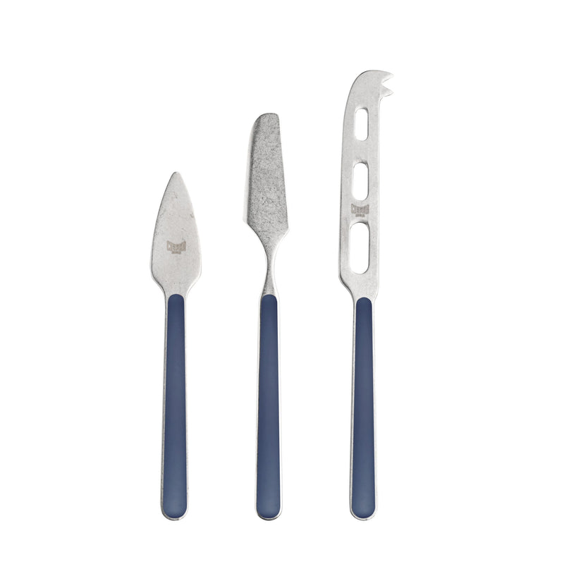 Mepra - Cheese Knives 3Pcs Fantasia Cobalt Pewter – MPR-10C64403P – Image 1