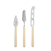 Mepra - Cheese Knives 3Pcs Fantasia Sesame Pewter – MPR-10D64403P – Image 1
