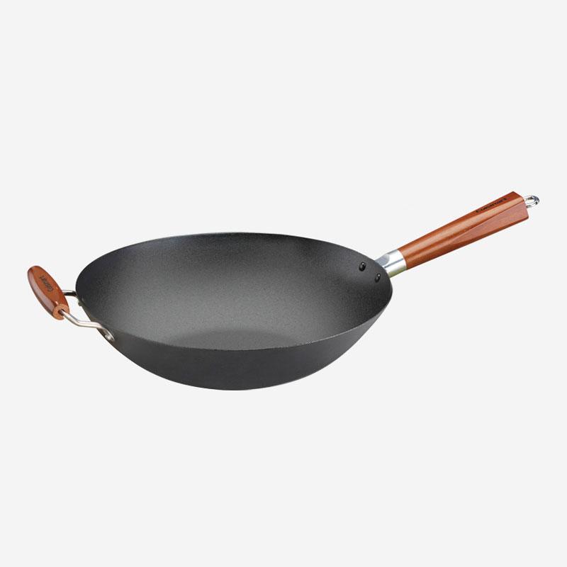 Cuisinart - 14" Pre-seasoned Steel Wok with Helper Handle