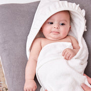 Meyco Baby Ruffle Hooded Bath Towel – Offwhite – additional product detail or lifestyle view