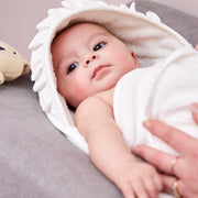 Meyco Baby Ruffle Hooded Bath Towel – Offwhite – additional product detail or lifestyle view