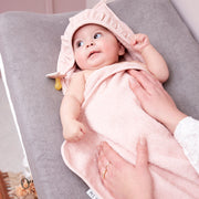 Meyco Baby Ruffle Hooded Bath Towel – Soft Pink – additional product detail or lifestyle view