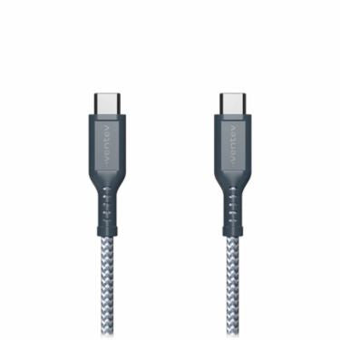 Ventev - Charge & Sync USB - C to USB - C Cable 6ft Braided High Speed 2X Copper Fast Charge Reinforced Connector - Box - Gray