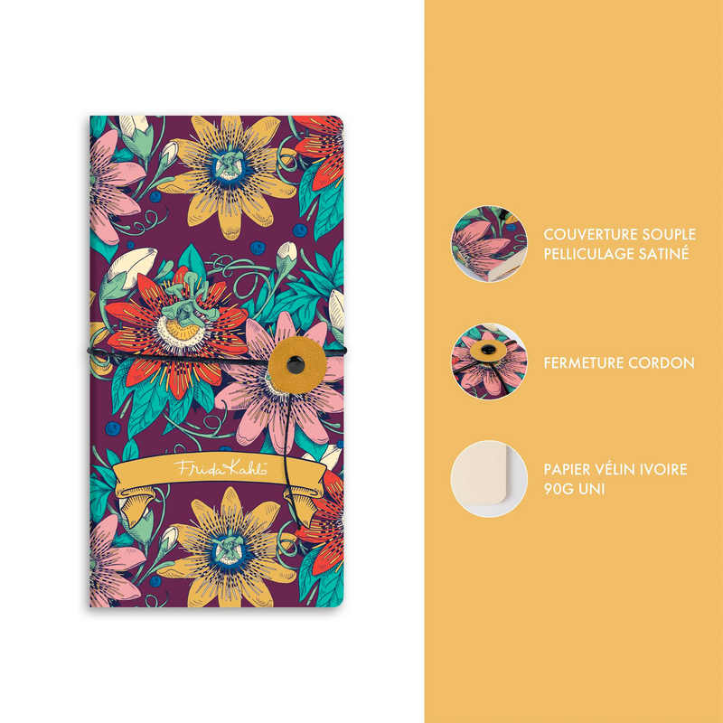 Slim Notebook Frida Kahlo blanc assorted 80 pages (3.5 x 7 in)
