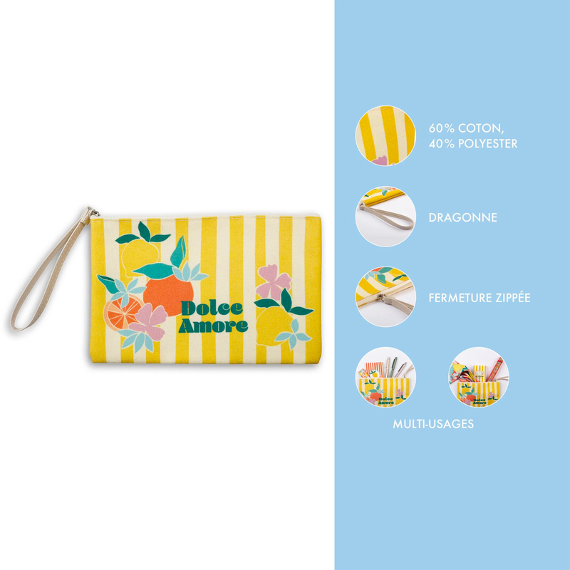 Pencil Case Dolce Amore cotton (8.6 x 6.3 in)