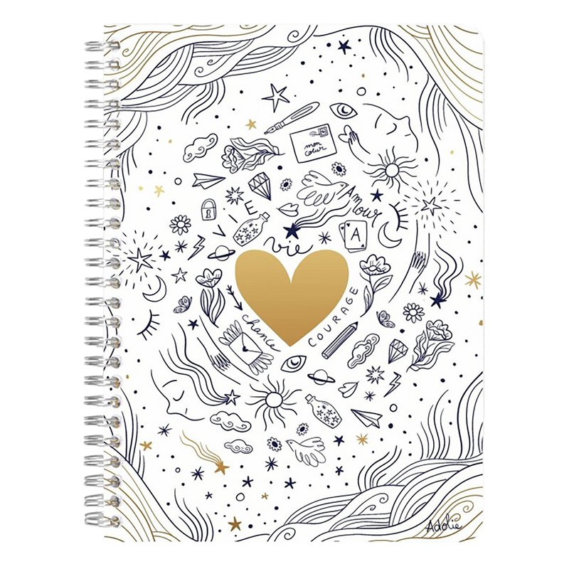 Lined Notebook Adolie assorted integrated binding  148 pages A5  (5.8 x 8.3 in)
