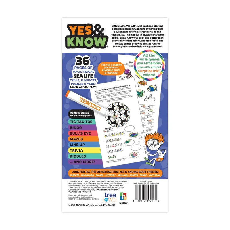 Yes & Know - INVISIBLE INK - The Original INVISIBLE INK Trivia Books