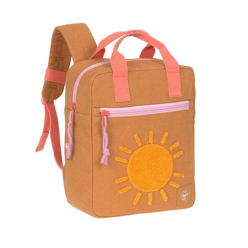 Lassig - Little Gang - Petit Sac à Dos Carré GOTS - Little One & Me Caramel (Little One & Me Caramel)