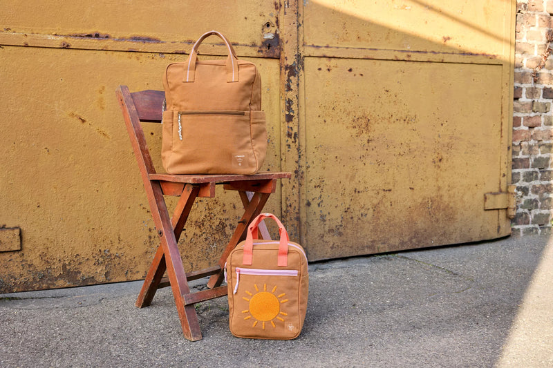 Lassig - Little Gang - Petit Sac à Dos Carré GOTS - Little One & Me Caramel (Little One & Me Caramel)