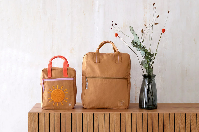 Lassig - Little Gang - Petit Sac à Dos Carré GOTS - Little One & Me Caramel (Little One & Me Caramel)