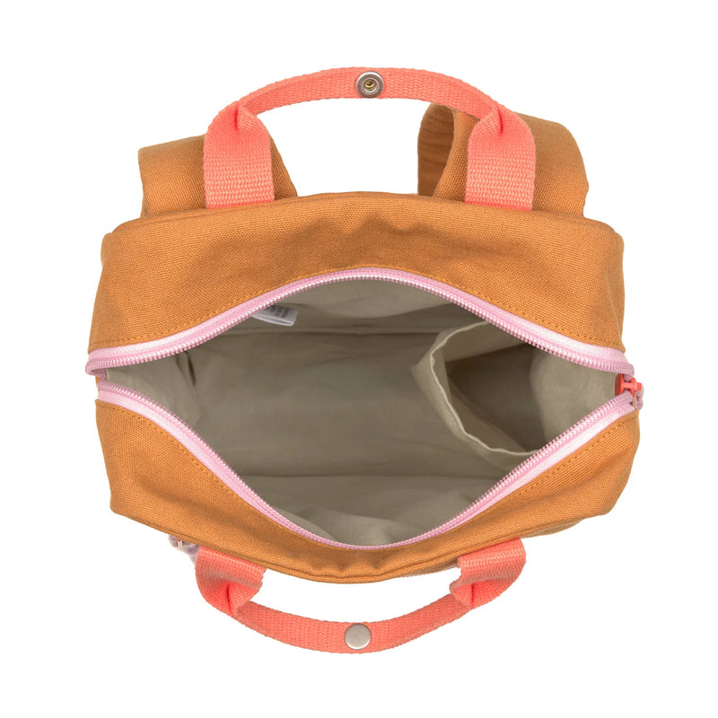 Lassig - Little Gang - Petit Sac à Dos Carré GOTS - Little One & Me Caramel (Little One & Me Caramel)