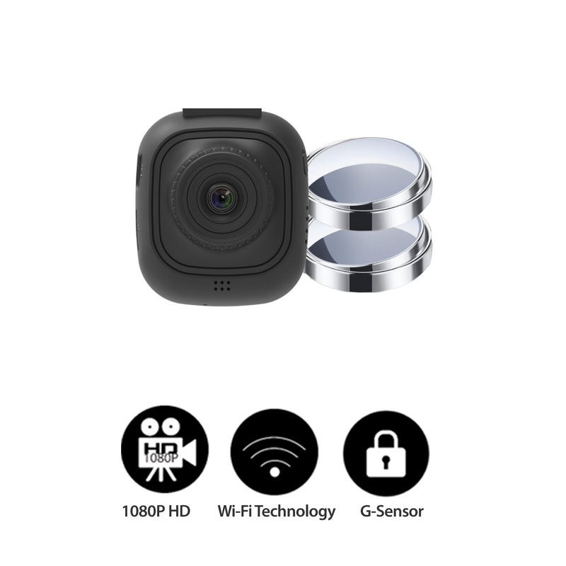 myGEKOgear - Dashcam - Orbit 132 1080p HD with Blind Spot Mirrors 120 Degree Wide Angle G-Sensor 8GB MicroSD Included (support up to 32GB) - Black
