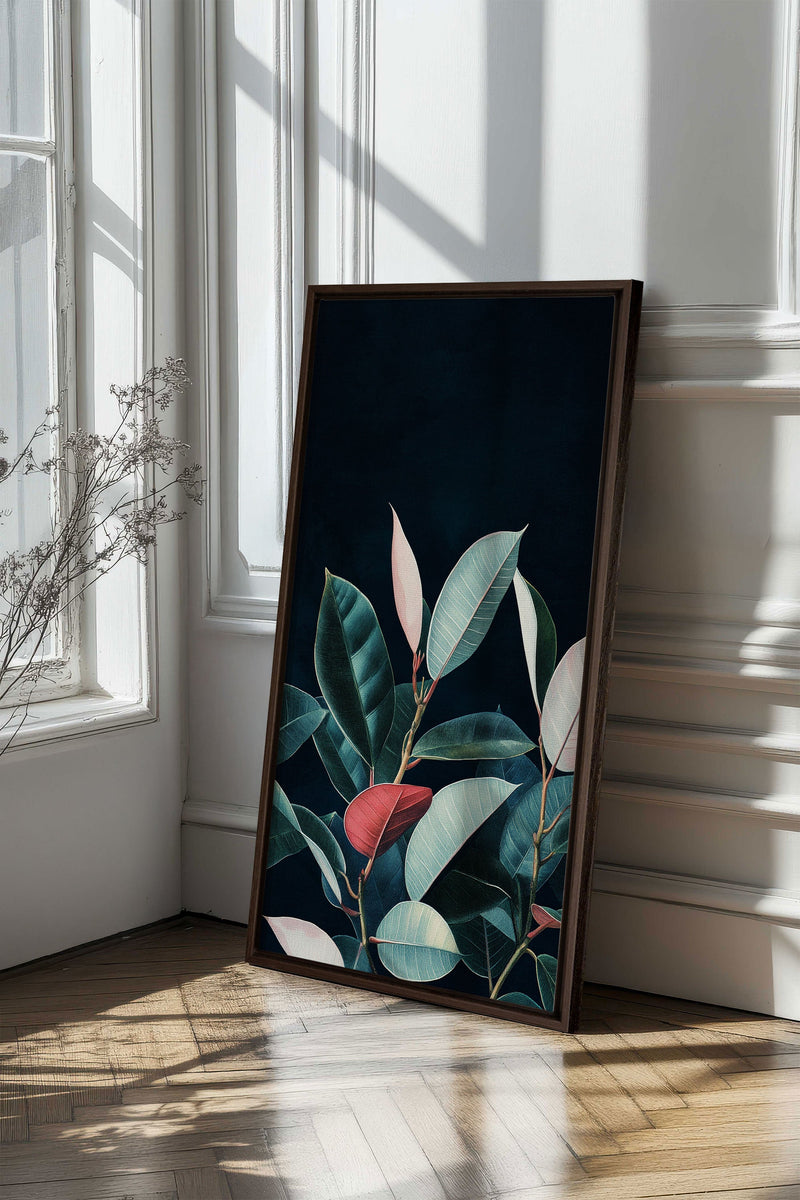 FEUILLAGE NOCTURNE, Oeuvre sur toile étirée