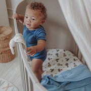 Meyco Baby Mini Relief Knitted Baby Blanket – Jeans Blue – additional product detail or lifestyle view
