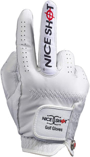 Nice Shot – The Bird Men’s Left-Hand Golf Glove – White | Cadet XL – back view