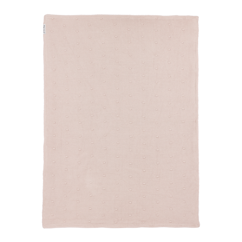 Meyco Baby Mini Knots Teddy Baby Blanket – Soft Pink – additional product detail or lifestyle view