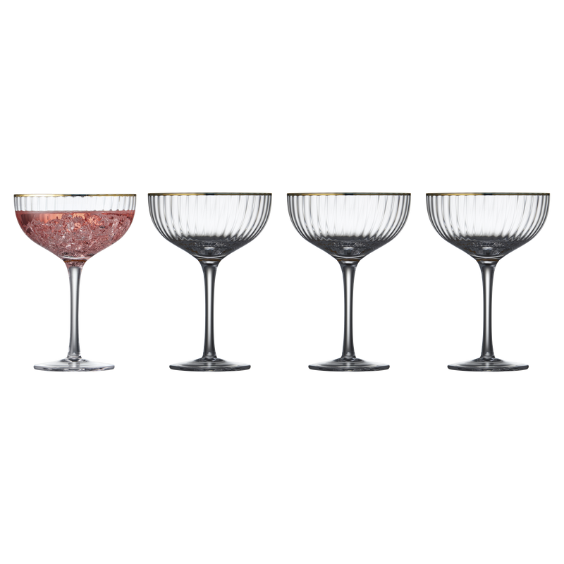 Lyngby Glas – Palermo Gold Cocktail Glasses (4-Pack) – 315 mL – four-piece set