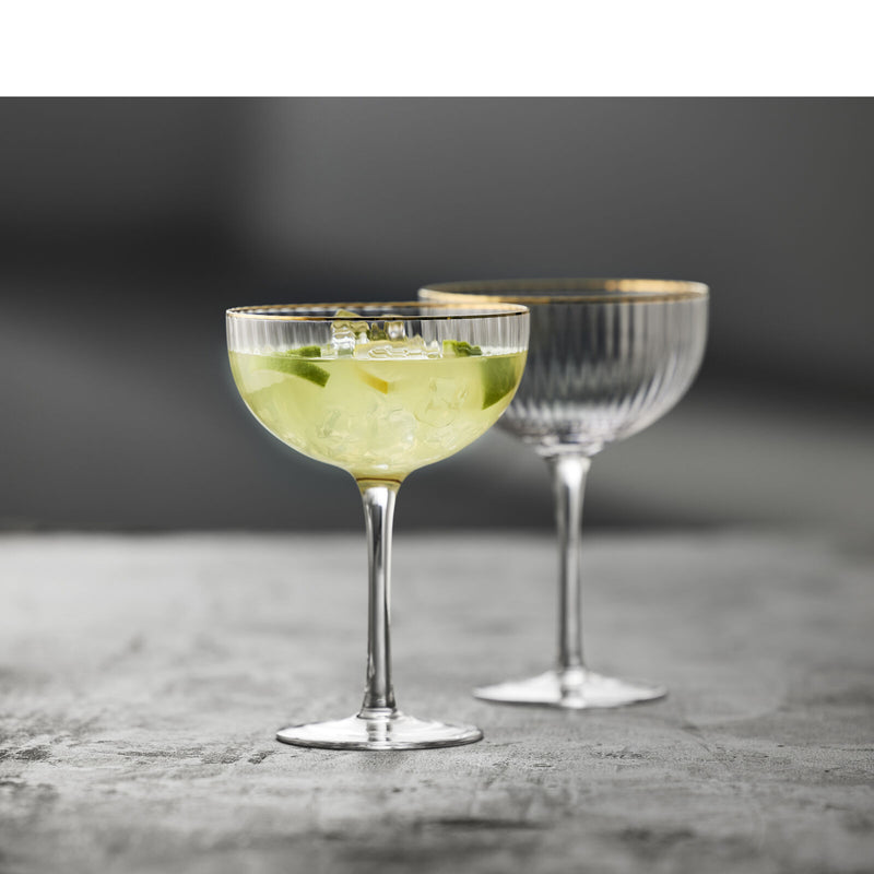 Lyngby Glas – Palermo Gold Cocktail Glasses (4-Pack) – 315 mL – lifestyle view 5