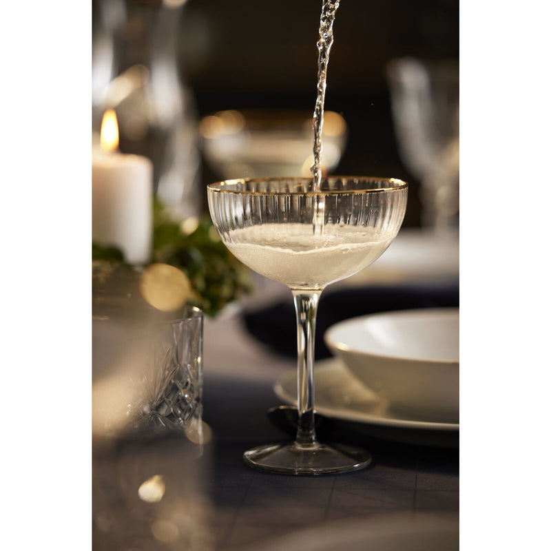 Lyngby Glas – Palermo Gold Cocktail Glasses (4-Pack) – 315 mL – lifestyle view 11