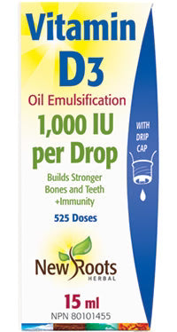 New Roots Herbal - Vitamin D3 Liquid 1000 IU - 15 mL