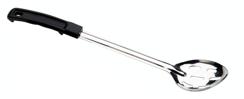 Browne - Conventional Serving Spoon - Slotted - with Plastic Handle - 11" / 27.9 cm - 1.5 mm Thickness - Stainless Steel