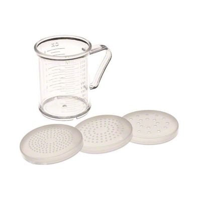 Browne - Dredge Set with 3 Lids - Plastic - 10oz296 mL - 2.5x3.7" / 6.4x9.4 cm