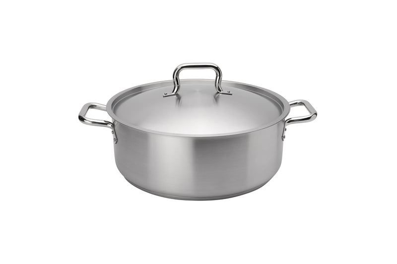 Browne - Elements Brazier with Cover - 15QT / 14.2 L - 14.2x5.7" / 36.1x14.5 cm - Stainless Steel - NSF