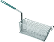 Browne - Fry Basket - 13X 6.5X 5" / 33.0X 16.5X 12.7 cm - Rectangle - Nickel - Played - Green Handle