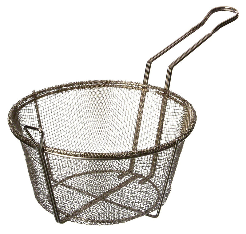 Browne - Fry Basket - Medium Mesh - 9.5" / 24 cm - Round - Heavy Nickel - Plated