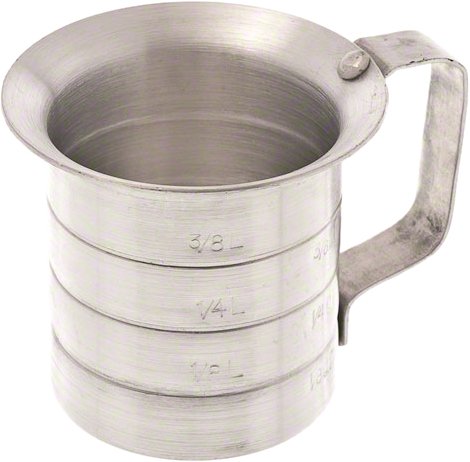Browne - Liquid Measure - 0.5QT / 0.5 L - 4.3x3.9" / 10.9x9.9 cm - Aluminum