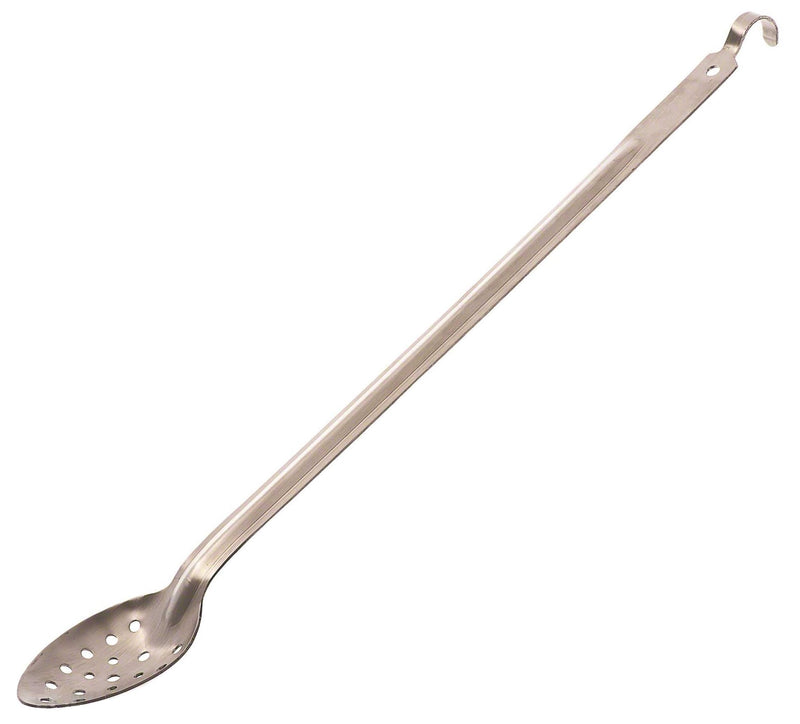 Browne - Spoon - Perforated - with Hook Handle - 21" / 53.3 cm - Stainless Steel - Satin Finish