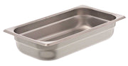 Browne - Steam Pan - Anti - Jam - 1 / 3 Size - HW - Deep - 2.5" / 6.4 cm - 2.6QT / 2.4 L - 22 Gauge - Stainless Steel - NSF