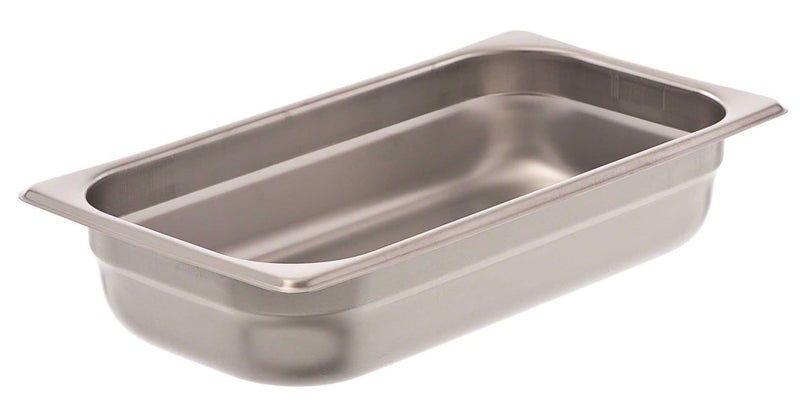 Browne - Steam Pan - Anti - Jam - 1 / 3 Size - HW - Deep - 2.5" / 6.4 cm - 2.6QT / 2.4 L - 22 Gauge - Stainless Steel - NSF