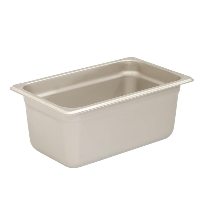 Browne - Steam Pan - Anti - Jam - 1 / 4 Size - 6" / 15.2 cm - 4.6QT / 4.3 L - Stainless Steel - 24 Gauge